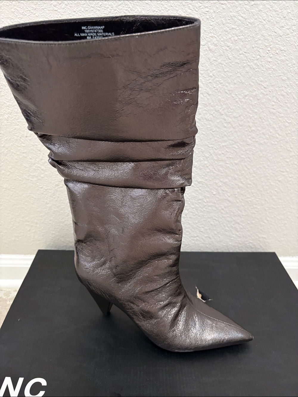 Pointed-Toe Slouch Knee Boot